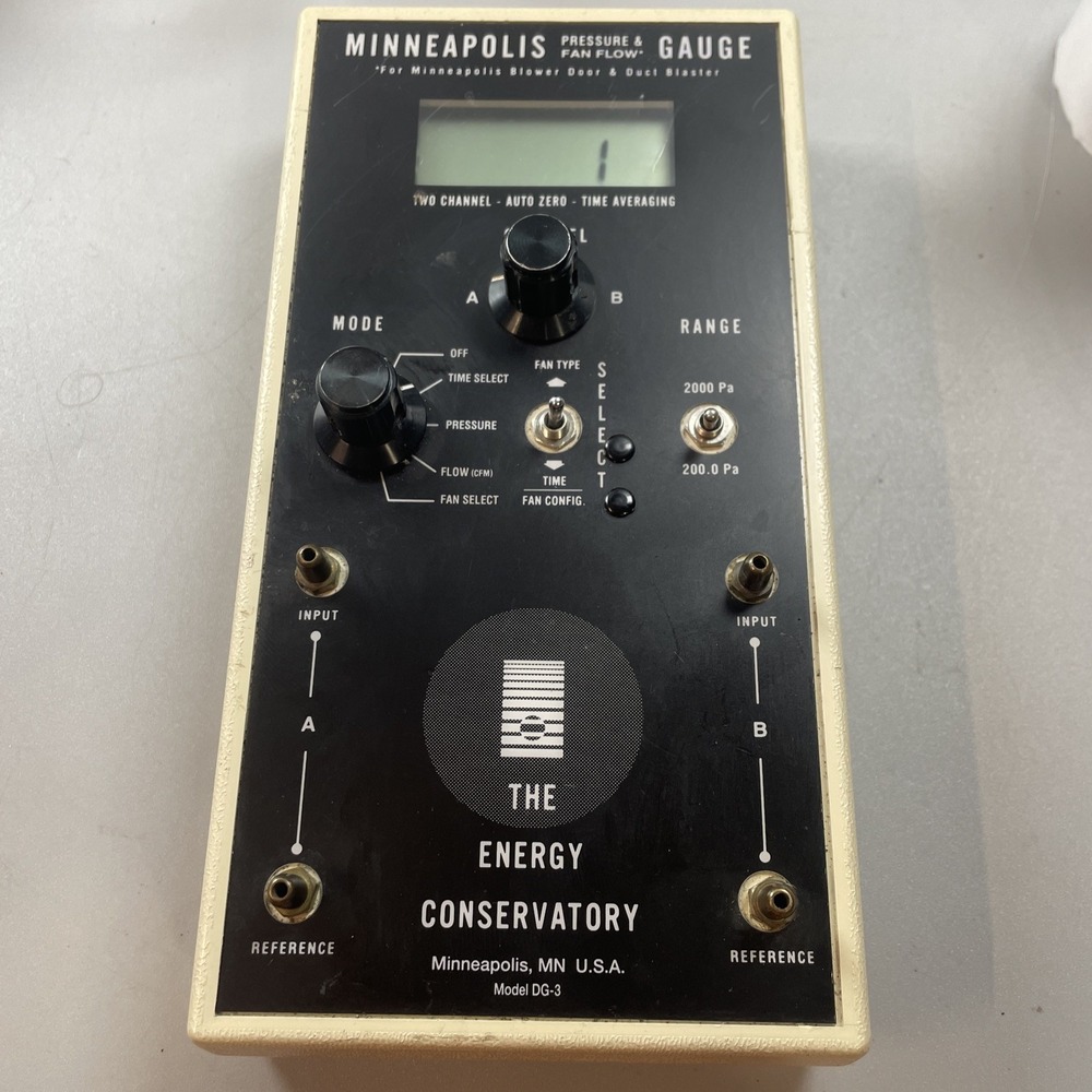 Minneapolis Gauge Pressure and Fan Flow Gauge DG-3 (TESTED WORKING) (2852)